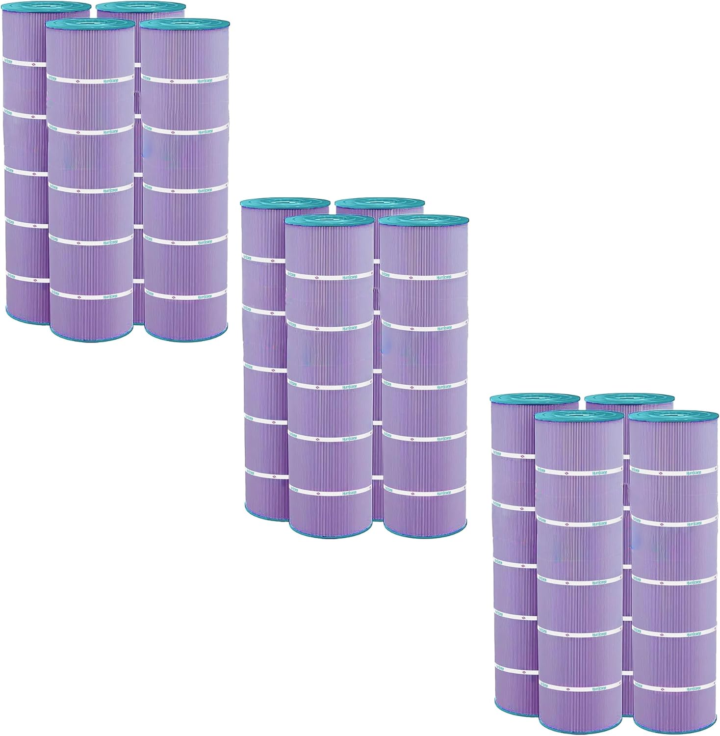 Hurricane Filters 12 Pack HF7488-04P Platinum Purple Pool Filter Cartridge - Replacement for PA106, Unicel C-7488, Filbur FC-1226 - Best Value USA Pool & Spa Filters