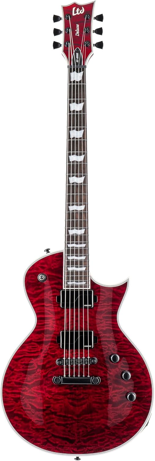 ESP LTD Deluxe EC-1000QM Electric Guitar, See-Thru Black Cherry