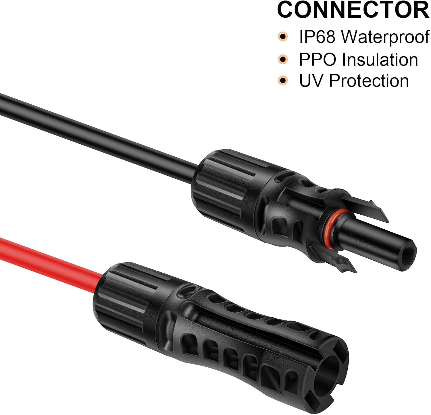 30FT 8AWG Solar Panel Extension Cable with Female & Male Connectors, Solar Cable for Solar Panels, Charge Controllers and Solar Generator (30FT)