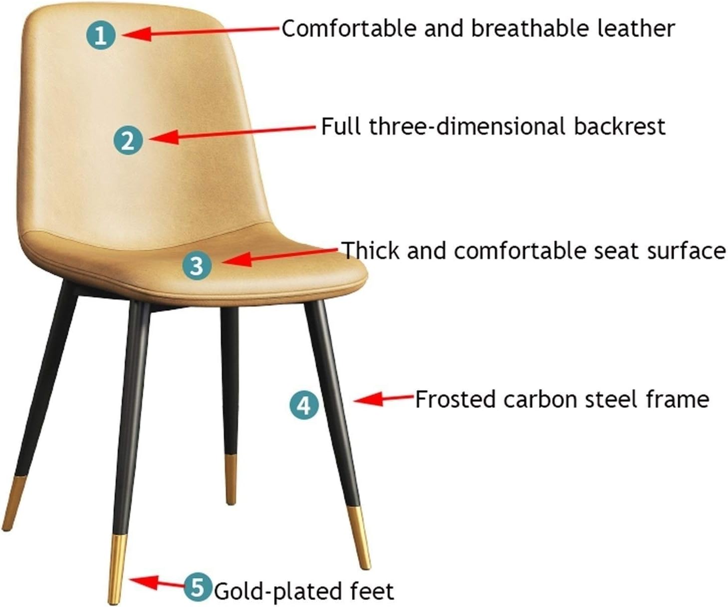 Dining Chair Kitchen Dining Room Furniture Chairs Faux Matte Suede Leather Dining Chairs with Backrest Soft Cushion and Sturdy Metal Legs for Office Lounge Kitchen Bedroom