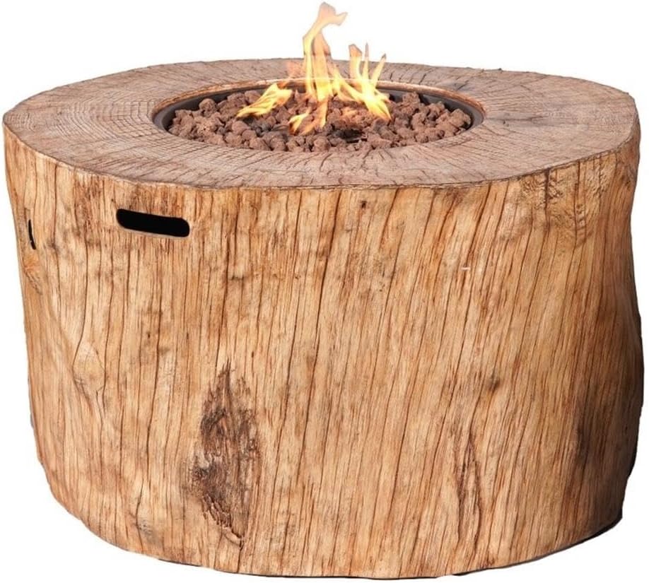 Pemberly Row Brown Aluminum Patio and Outdoor Round Firepit with Rain Cover
