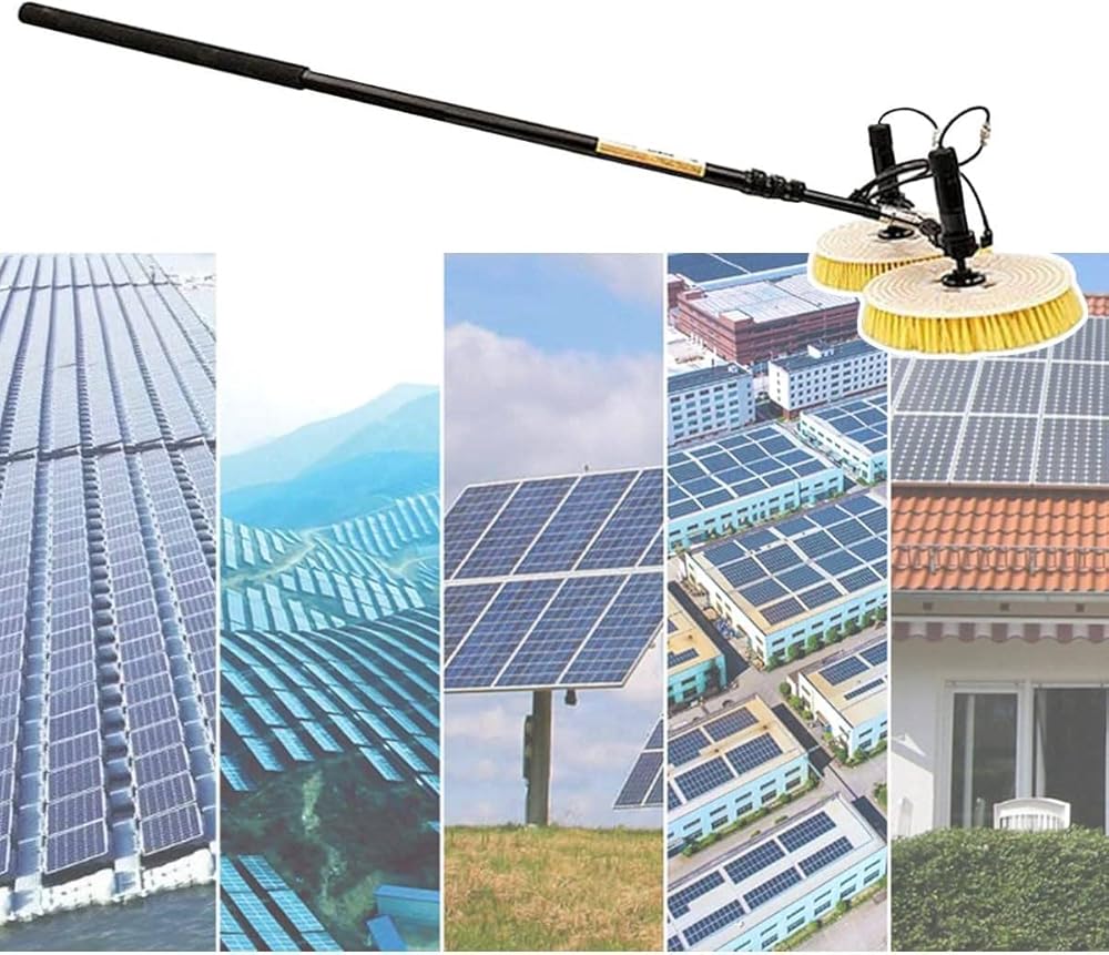 Electric Water Fed Pole Kit, Outdoor Window Glass Solar Panel Cleaning Brush, Extendable Pole Water Fed Pool Cleaning Brush,3.5M