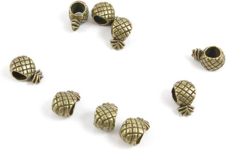 Price per 590 Pieces Antique Bronze Tone Jewelry Charms Findings Arts Crafts Beading Making Charmes F8JL1Y Pineapple Loose Beads