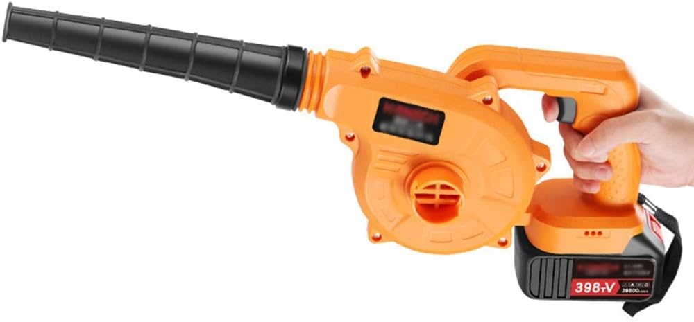 Convenient 2-in-1 Cordless Leaf Blower, Mini Garden Blower Vacuum and Shredder with 1L Collection Bag 10:1 Mulching Ration (Color : 2×Battery, Size : Standard) TDF (2×Battery Standard+kit)