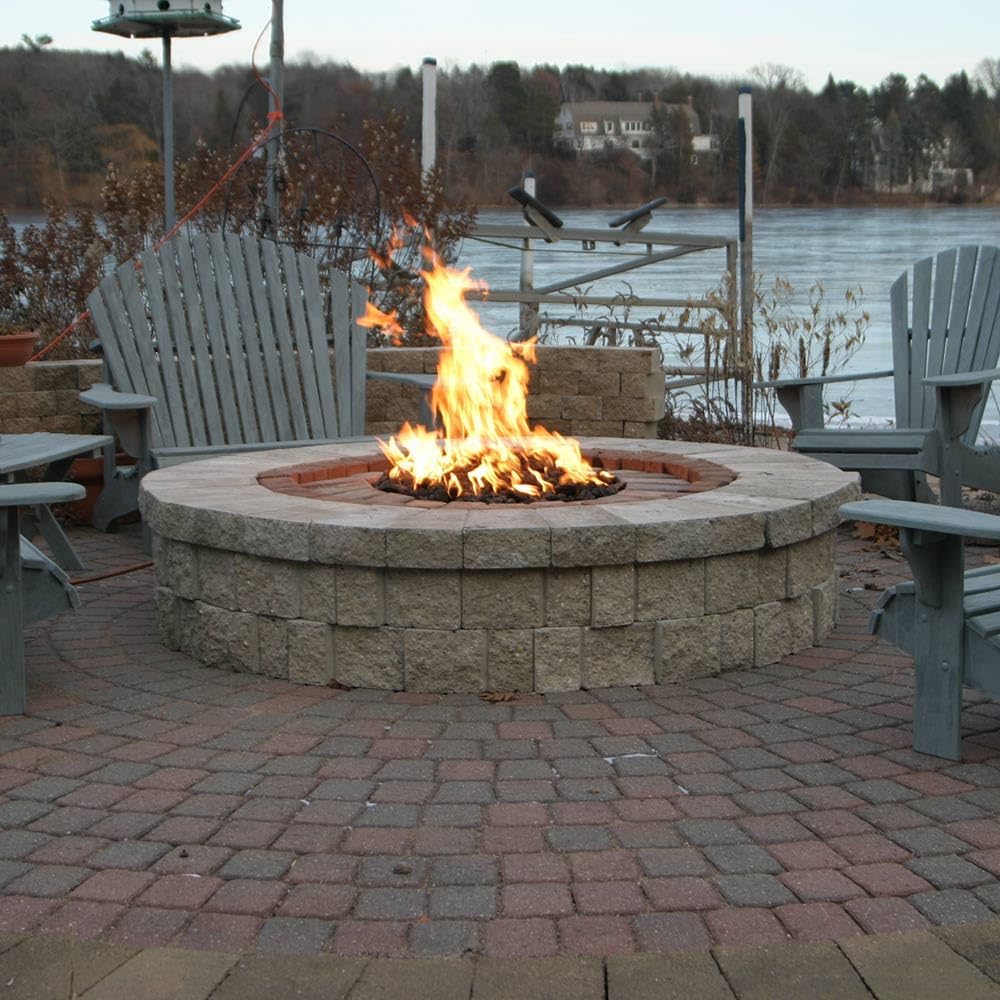 HPC Fire Spark Ignition Fire Pit Burner Kit (PENTA25-FPK-NG), 25-Inch Bowl Pan, Natural Gas
