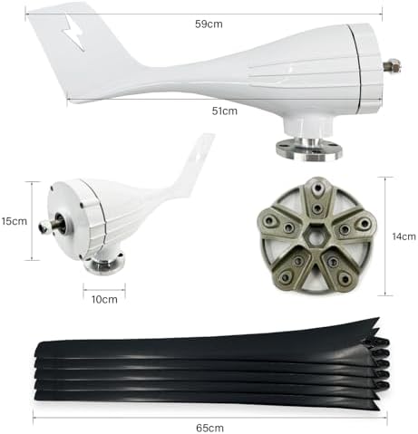 800W Wind Turbine Generator Kit - 12V/24V/48V, MPPT Controller, 5 Black Blades, Perfect for Home Roofs, Streets, and Outdoor Use - Efficient Renewable Energy Solution