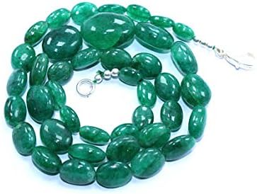 Emerald 7x8-15x18mm Smooth oval Nuggets Beads 1 strands 18.5 inches necklace