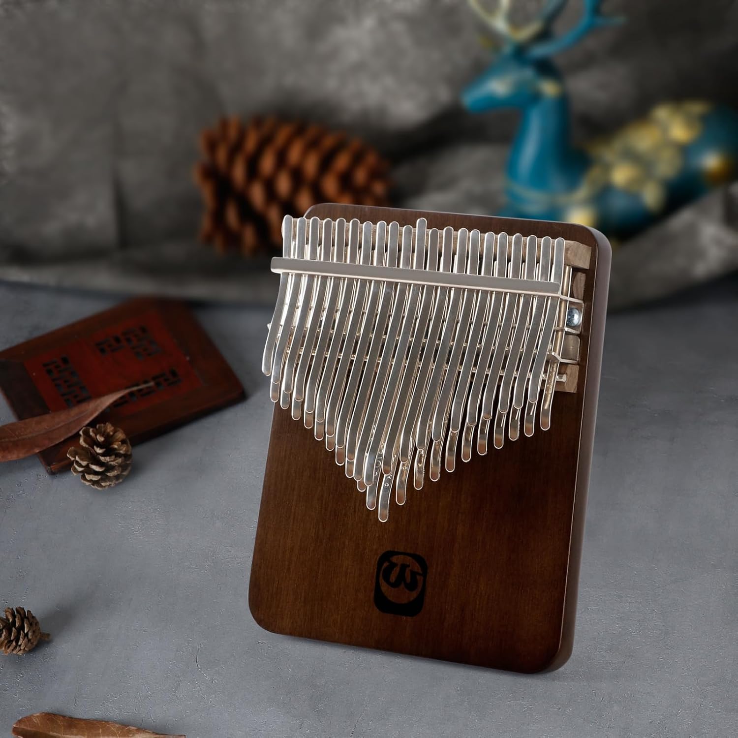 Kalimba Thumb Piano 42 Keys, Flat-board Finger Piano Walnut Wood Marimba Music Gifts with Song Book and Tune Hammer WALTERT