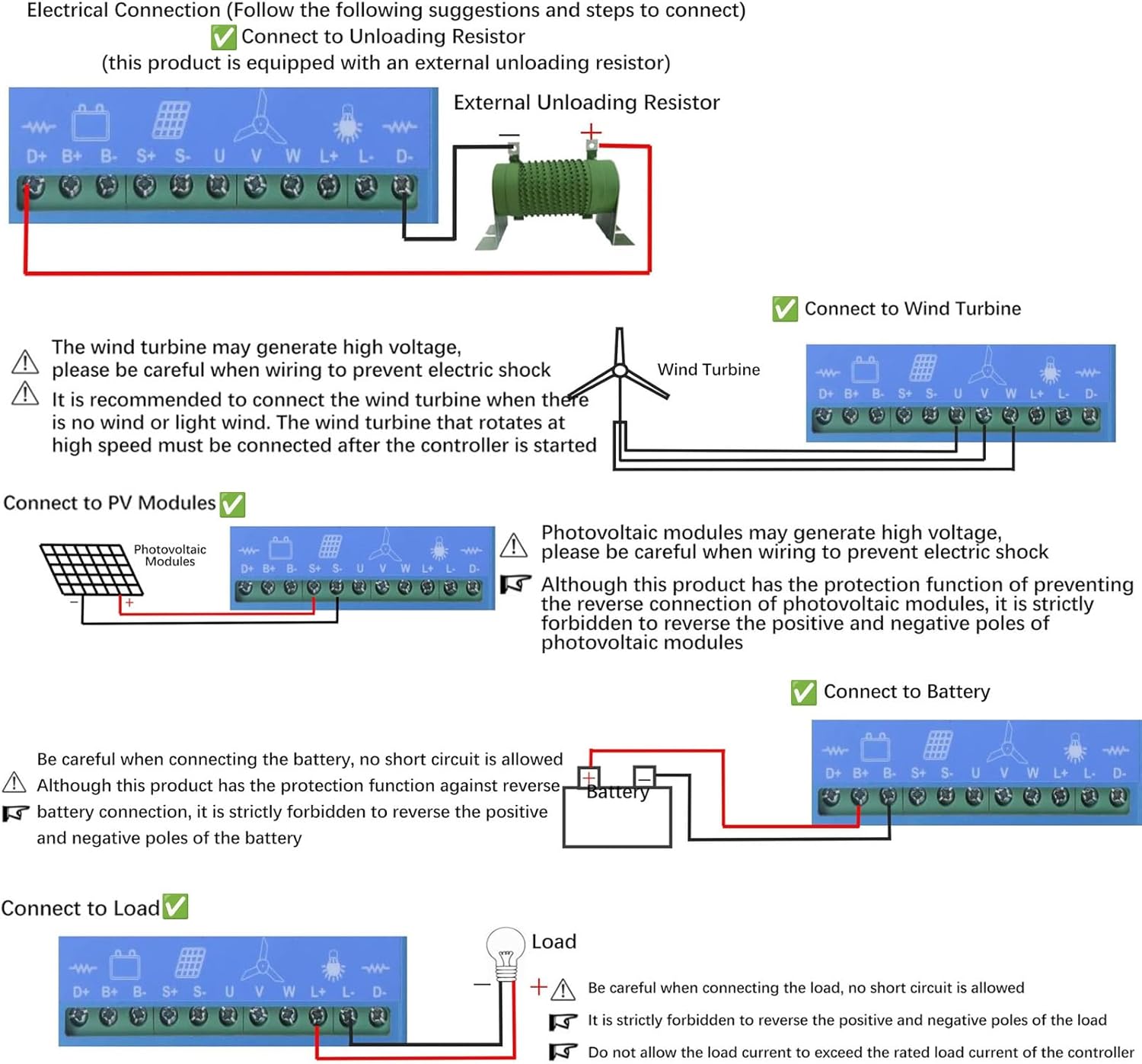 Wind Solar Hybrid MPPT Charge Controller, 12V/24V/48V Auto-Sensing Off-Grid Controller with LCD Display, 12000W Boost Charging for Home, RV Or Boat(24v48v)