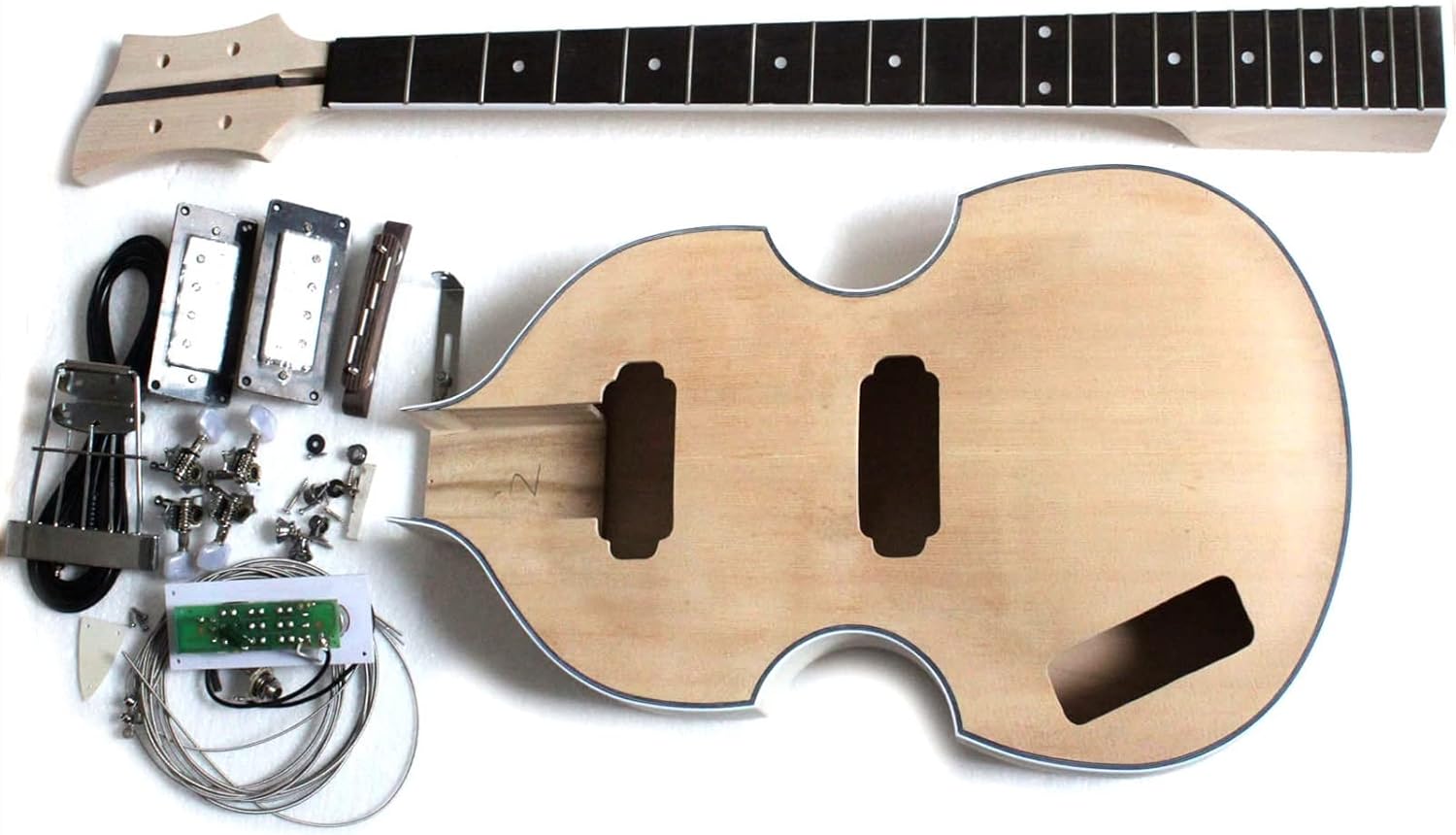 FLFL DIY Electric Bass Guitar Kit Bass Build Your Own in Left Hand Unfinished Guitar Kit (Color : with Parts)