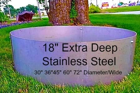 Round Stainless Steel Metal Fire Pit Campfire Ring Liner 40