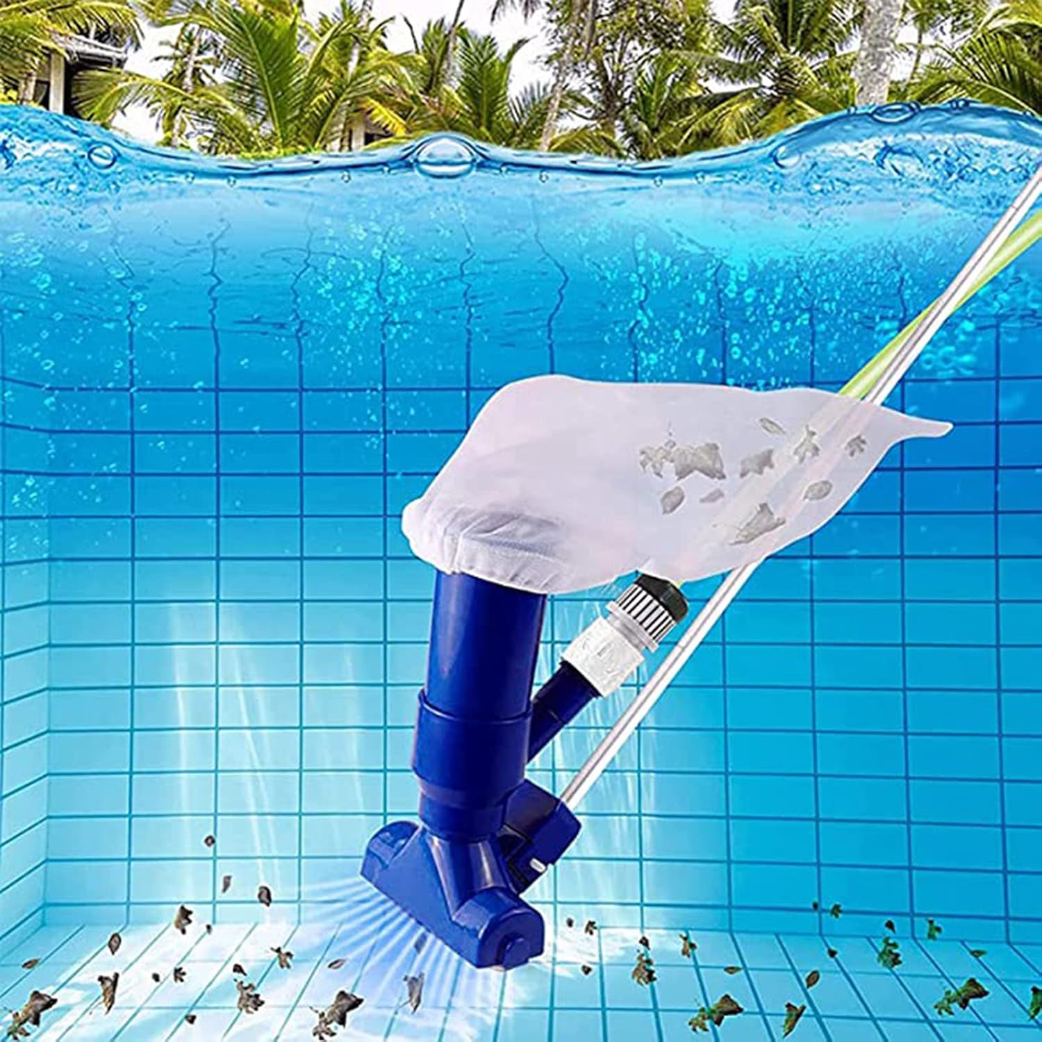 Portable Pool Cleaner Swimming Pool Vacuum Brush Cleaner Can Be Attached to Garden Hose Underwater Cleaner for Above Spa Pool Ground Tub Pond Fountain