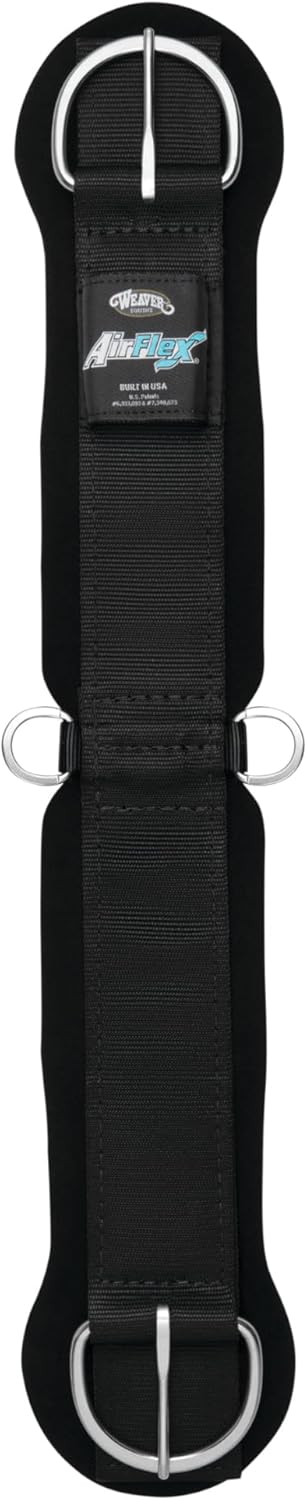 Airflex ‎Straight Horse Cinch, Anti-Slip Nylon Webbing Saddle Cinch Girth with Flat Buckle, Western Horse Riding Supplies, ‎Black