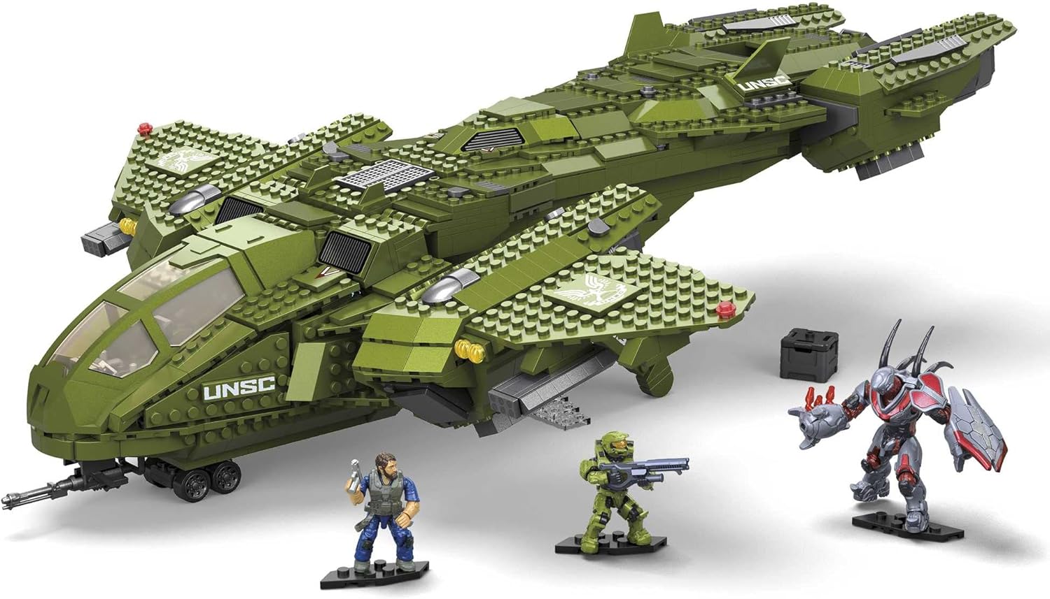 MEGA Halo Toy Building Sets, Pelican Inbound Vehicle with 2024 Pieces, 3 Micro Action Figures and Accessories, for Collectors