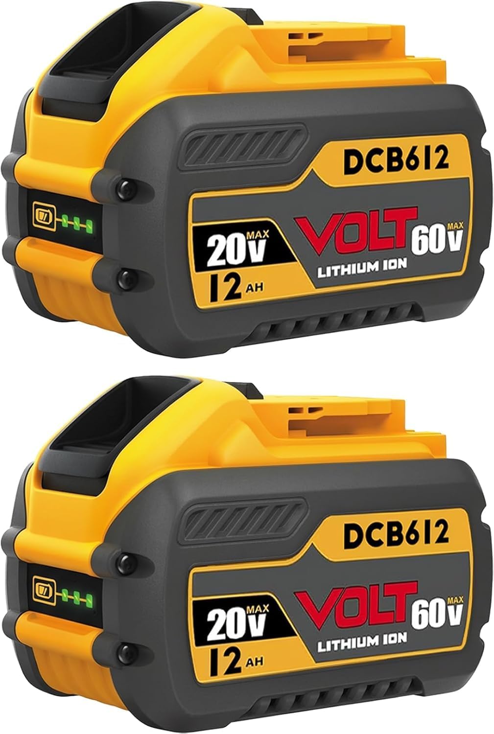 20V MAX 12Ah Battery 2-Pack, Compatible with DeWalt 20V MAX Tools, Replacement for DCB612 DCB606 DCB609, Extended Runtime & Fast Charging, 2X Longer Runtime & High Efficiency Power