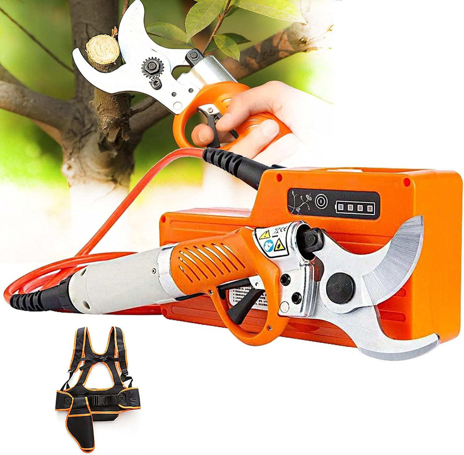 Electric Pruning Shears, 45mm Professional Rechargeable Pruning Machine Secateurs, Cordless Home Gardening Cutting Tool