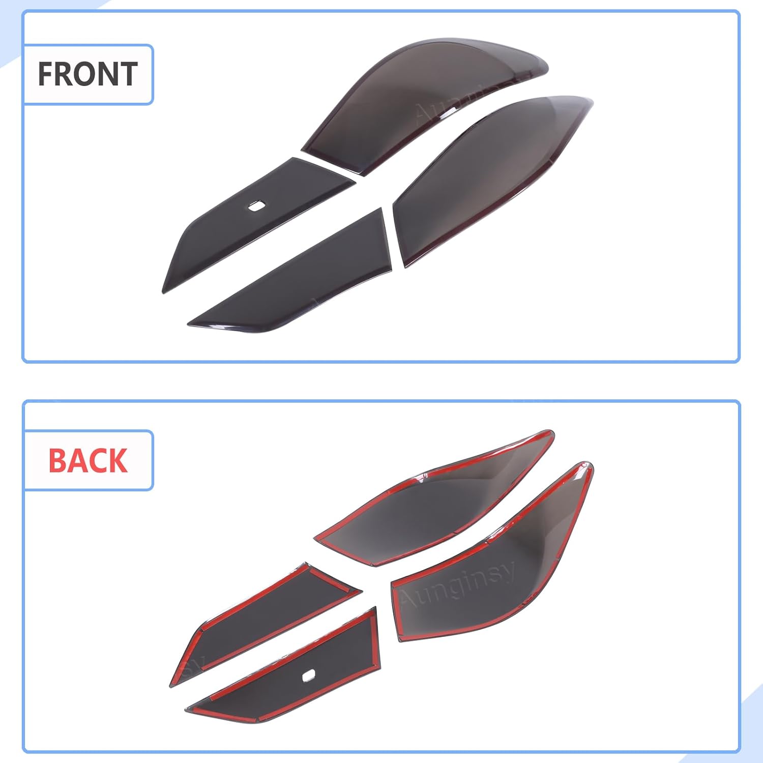 Aunginsy Car Rear Tail Light Lamp Cover Compatible with Infiniti Q60 2016-2022 Taillight Lamp Shell Shade Frame Bezels Trim Frame Rear Headlight Decorative Cover Protector ABS Exterior Accessories