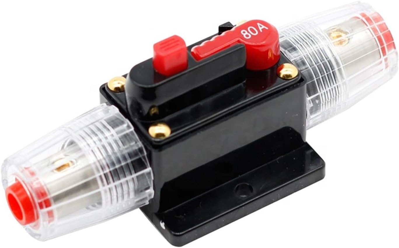 50A60A70A80A100A120A150A 12V Car Truck Audio Modification Stereo Amplifier Circuit Breaker Automatic Reset Fuse Holder Switch(150A)