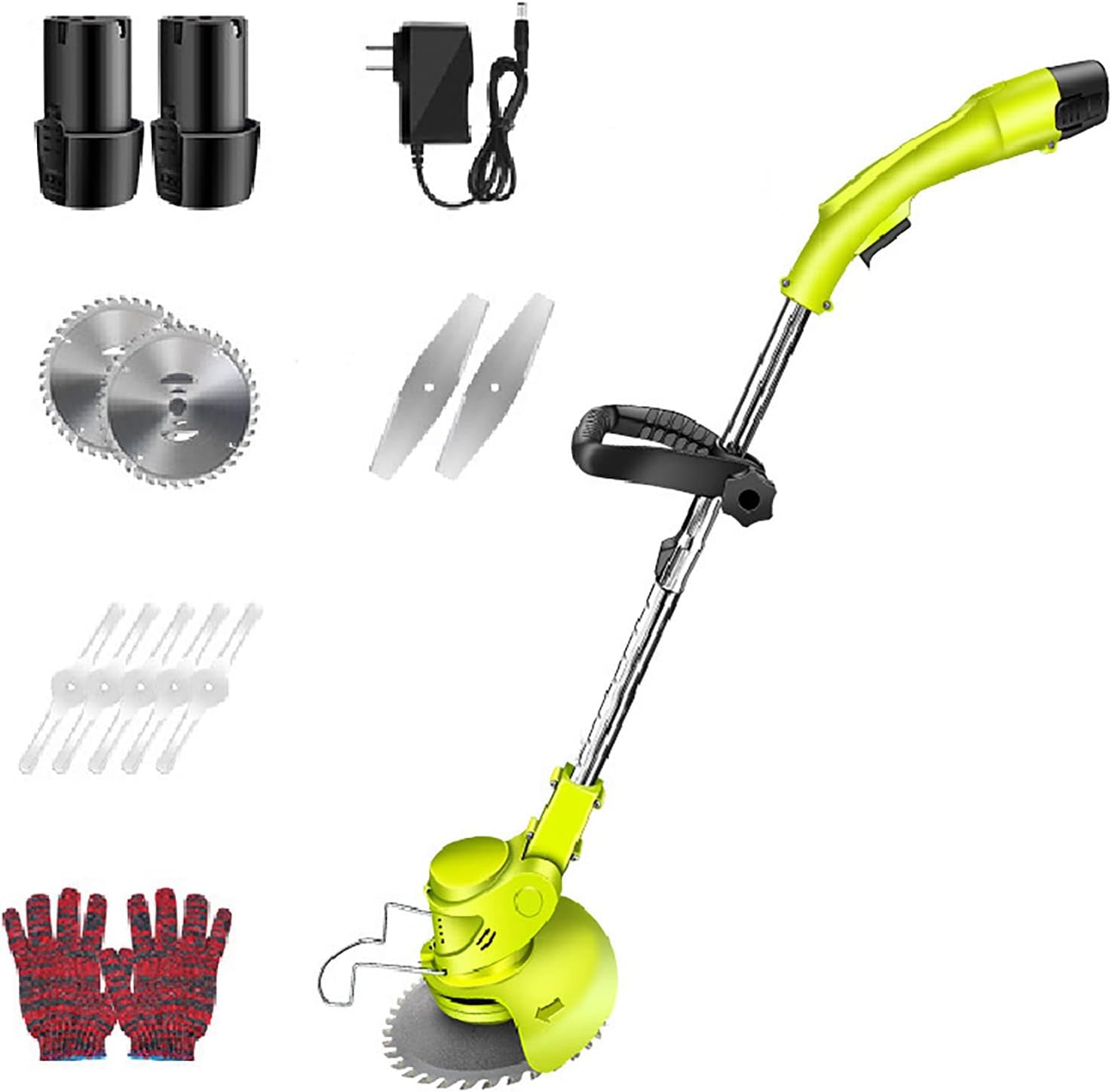 Cordless Lawn Mower - Adjustable Length Rotary, 24V Electric Walk-Behind Weeder with 3 Cutting Capabilities, Trimmer for Garden Lawn Shrub