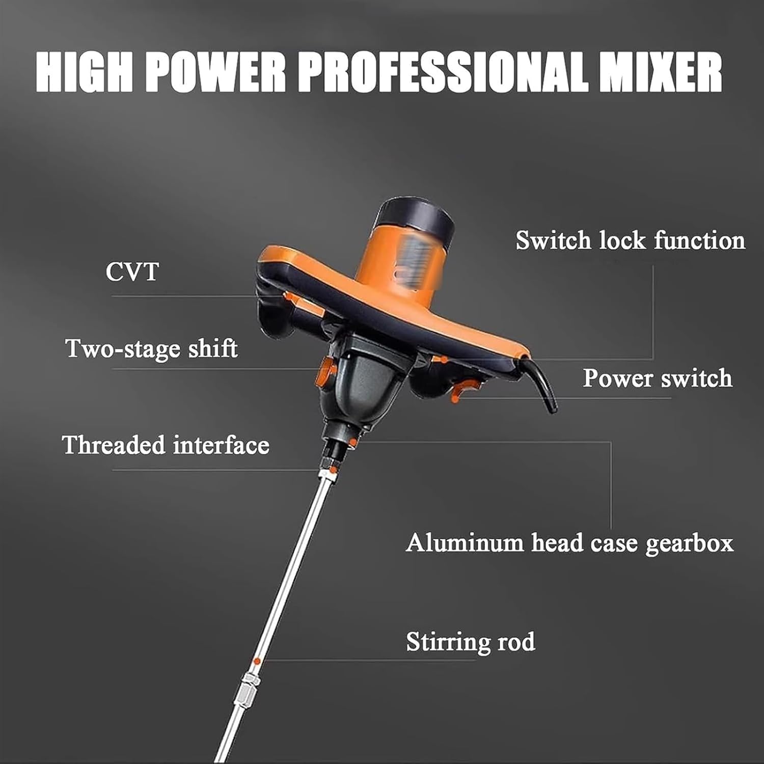 1400W Automatic Paint Mixer Machine, Power Air Agitator, Electric Tank Mixer Machine, Two Gears are Adjustable, 0-460rpn Gear Speed, for Ink Dissolver Agitator(