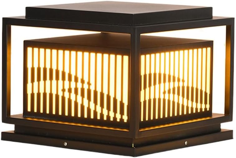 RCIDOS European Style Column Light Classic Imitation Marble Post Light Galvanized Sheet Exterior Rainproof Post Pillar Table Light E27 Patio Porch Gate Pool Landscape Lamp for Villa Courtyard Porch