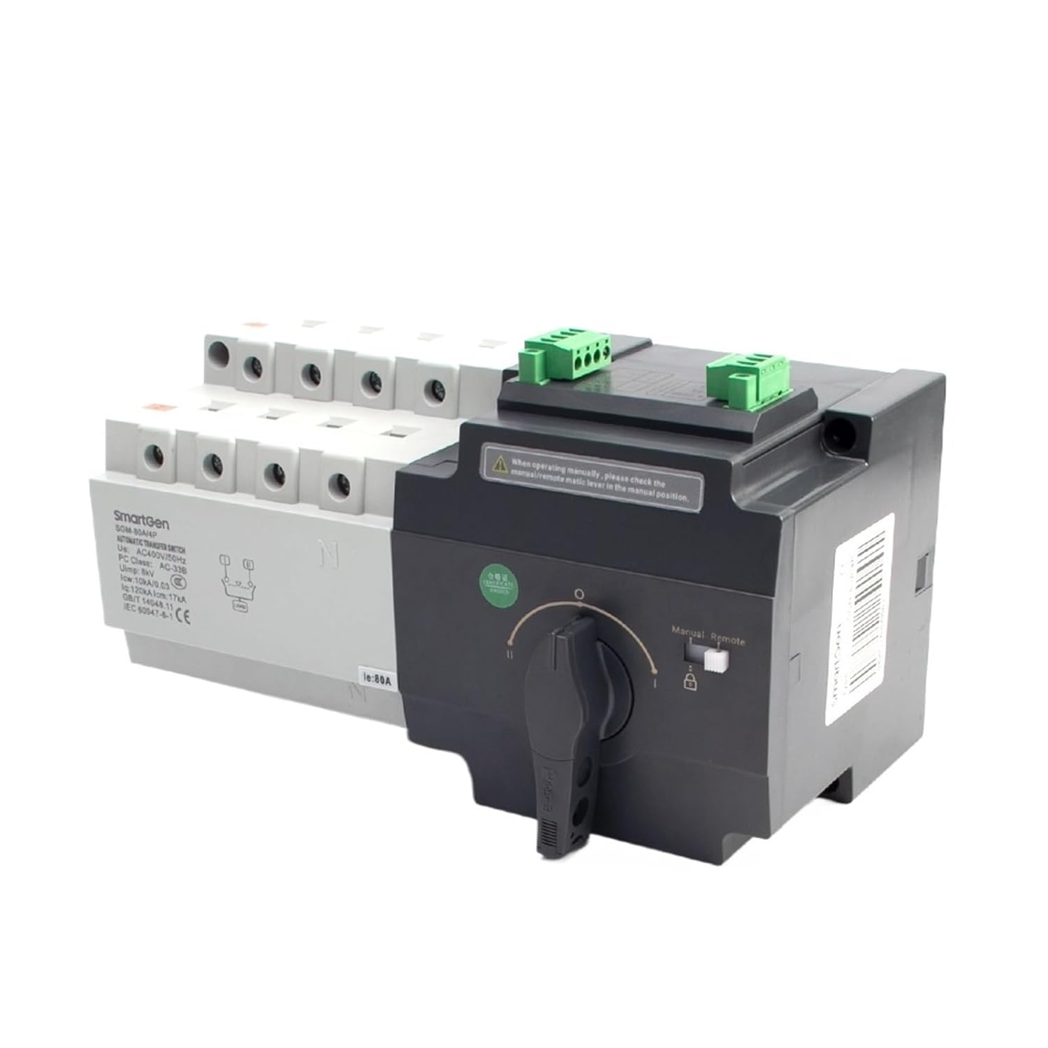 SGM-80A 125A 250A 4P 400A 630A Genset Type ATS Dual Power Automatic Transfer Switch Compatible Generator Controller(630A)