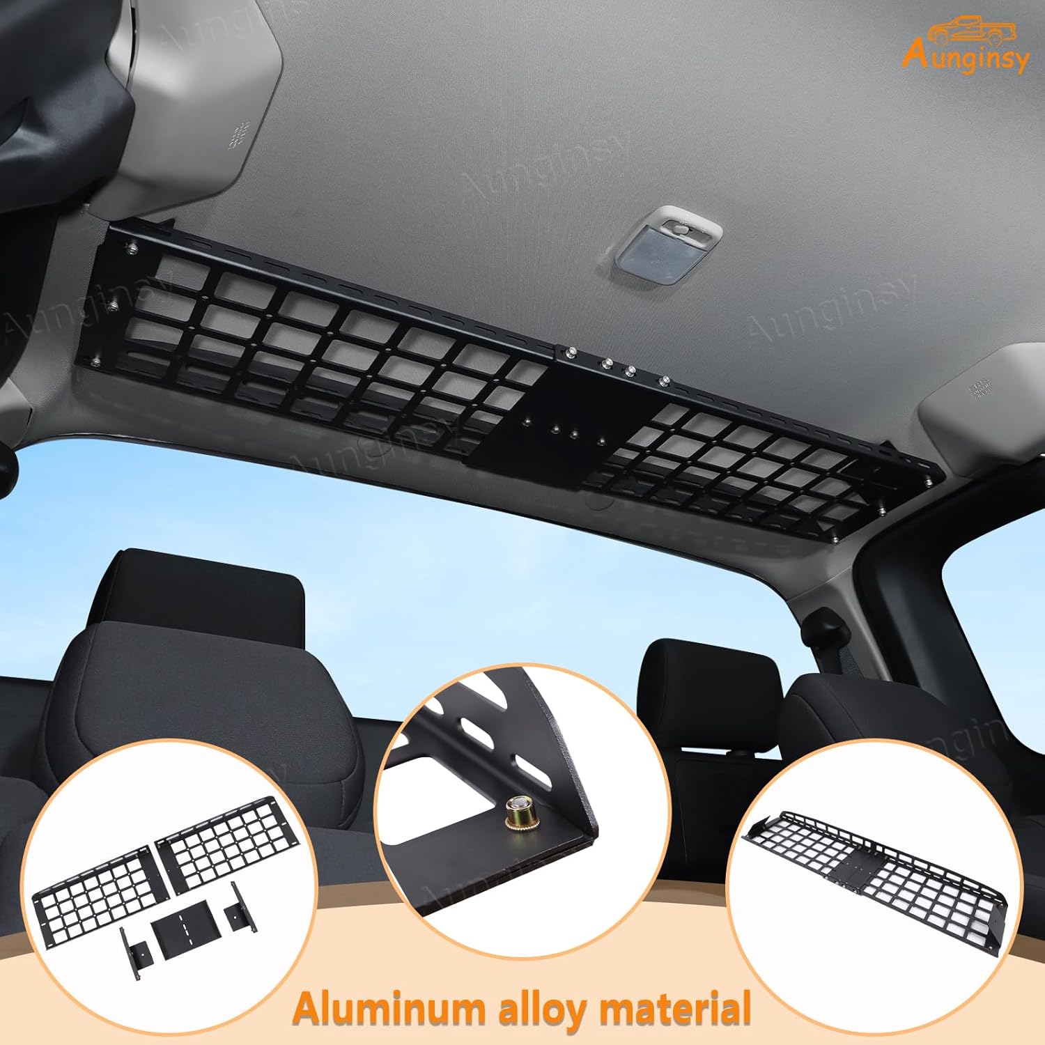 Car Interior Rear Trunk Cargo Rack Basket Tray Compatible with Nissan Frontier 2022-2025 Modular Storage Luggage Carrier Roof Overhead Molle Panel System Shelf Rack Trunk Hanging Organizer Accessories
