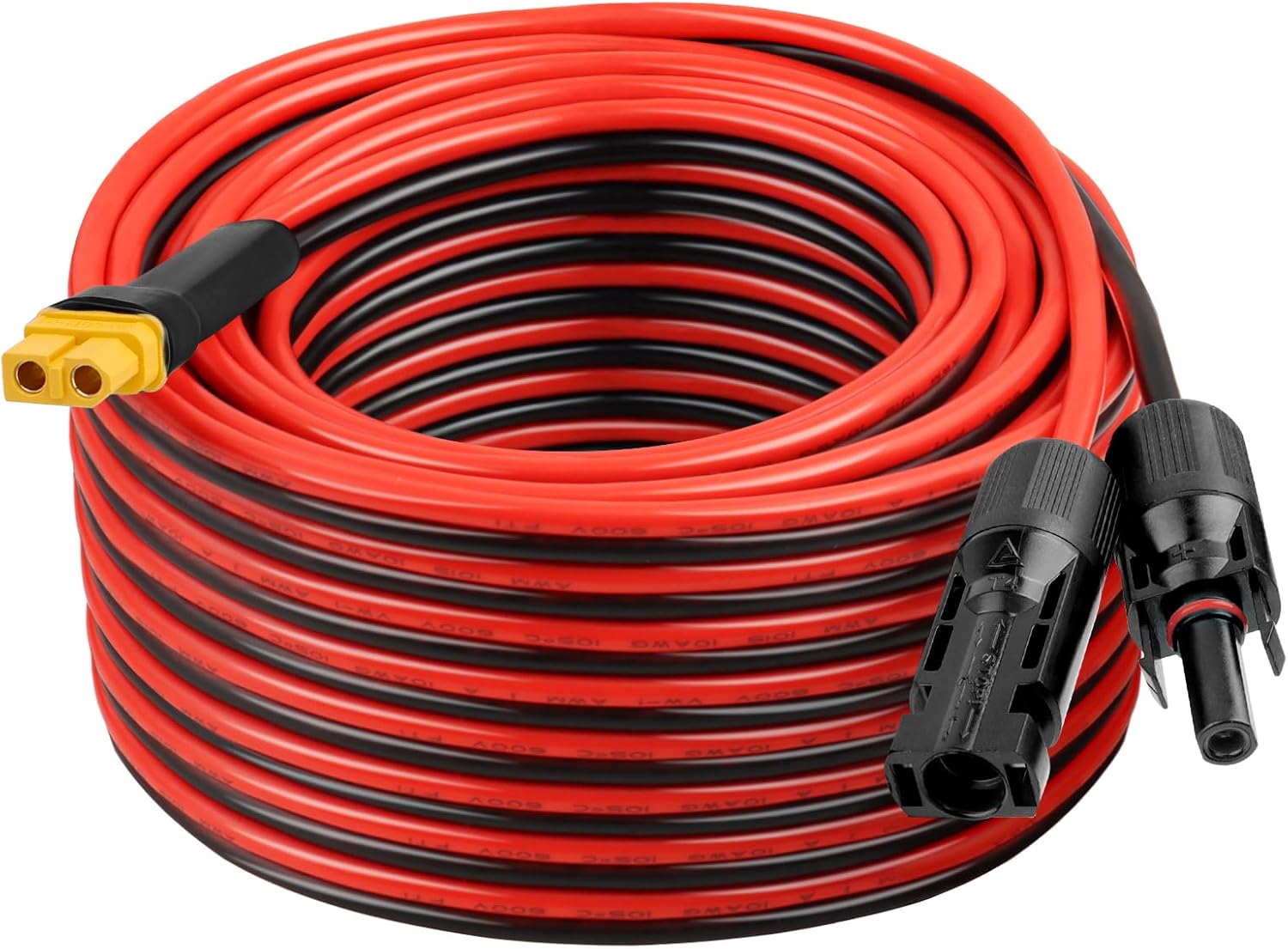 XRDS -RF Solar Connector to XT60 Cable 50FT, 10AWG Solar to XT60 Female Extension Cable, 600V Rated Power Cable for Solar Panels, Batteries, Power Stations – Heavy-Duty High Current Transfer