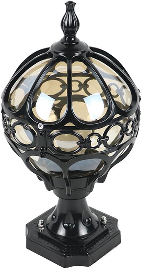 Outdoor Courtyard Post Lights Fixture with Tempered Glass, IP54 Waterproof Pillar Light Post Cap Light Vintage Style LED Exterior Lighting Fixture Deck Walkway and Garden Decoration