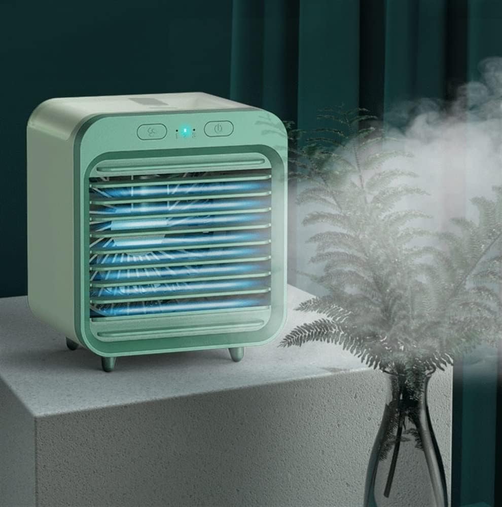 Portable Air Conditioner Fan, Small Desktop Cooling Fan, Personal Mini Air Conditioner, Air Cooler for Home, Office and Room (Green)