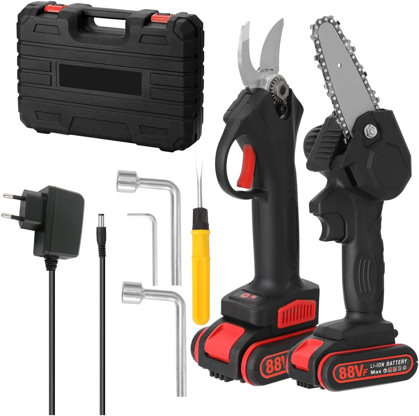 21V Cordless Electric Pruning Shears Pruning Garden Scissors Bonsai Tree Pruning Branches Battery Cutter Landscaping Garden Tool