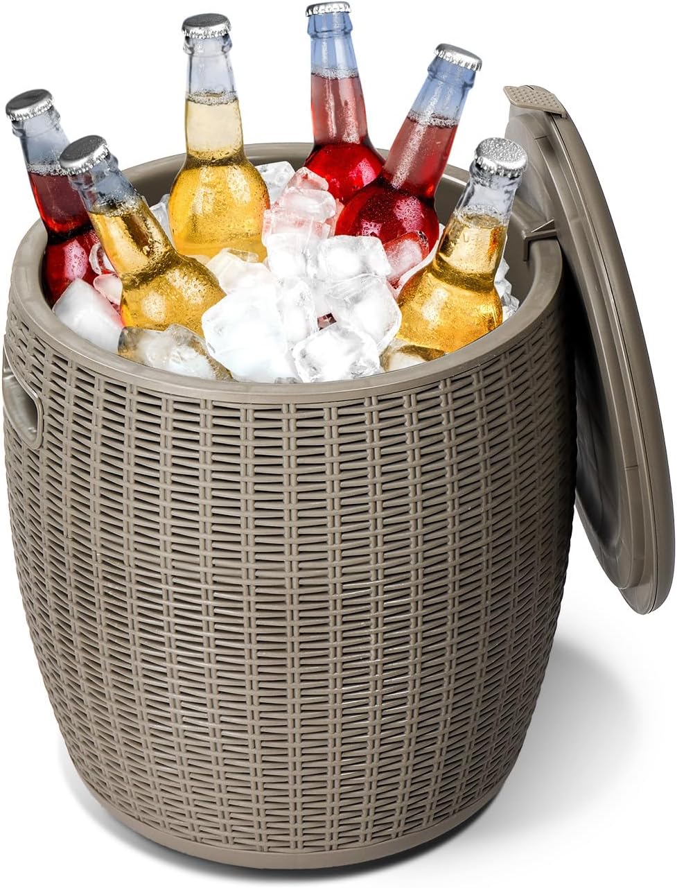 Bonnlo Outdoor Deck Box 9.5 Gallon, All-Weather Waterproof Patio Storage Box with Removable Lid, Small Storage Side Table for Patio, Poolside, Backyard