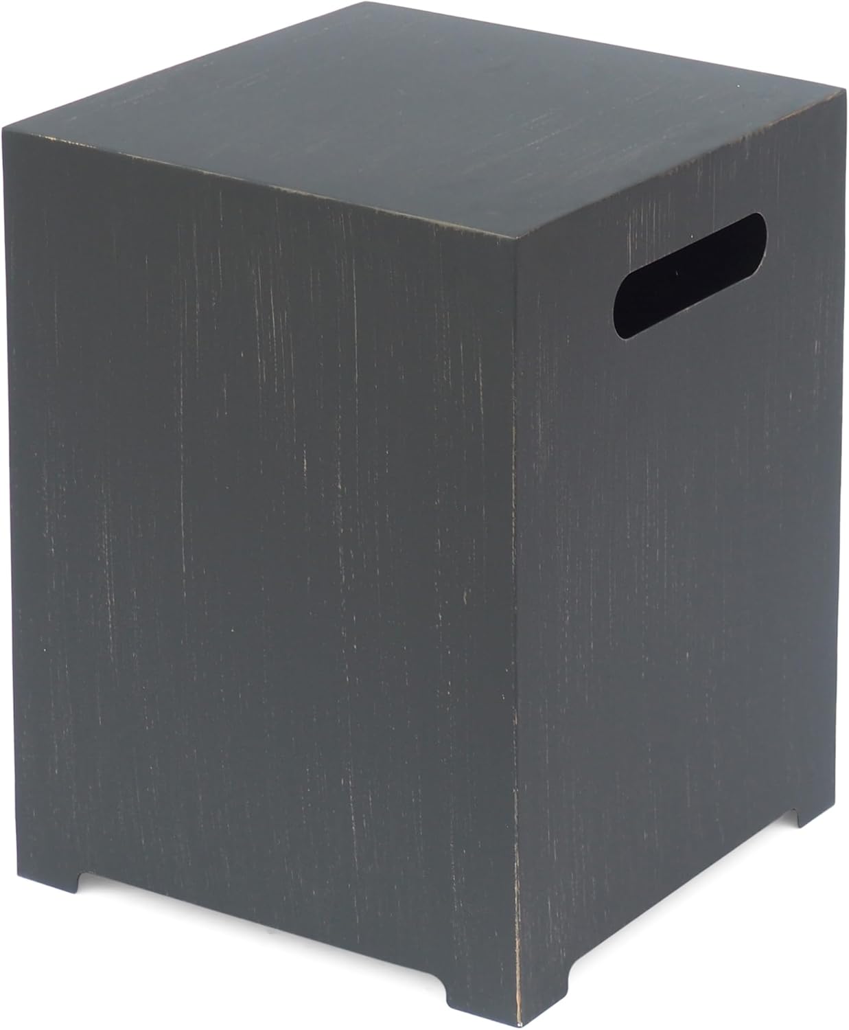 Propane Tank Cover for Outdoor Fire Pit, 15.25 Inch Brown Iron Tank Holder Side Table, Fire Pit Accessories Storage Solution, Multi-Functional Gas Cylinder Enclosure for Patio Garden, Only Table