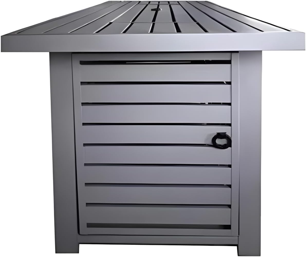 Penau 25 H x 42 W Outdoor Fire Pit Table with Lid - Stainless Steel, Propane & Natural Gas Options, Gray