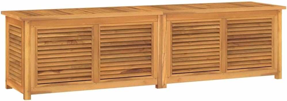 vidaXL Solid Teak Wood Patio Storage Box - Ample Storage Space, Water- Lining, Easy Assembly, Stylish and Durable