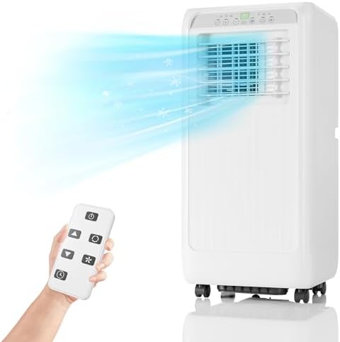 8000BTU Portable Air Conditioners, Portable Ac Unit Cools Up To 350 Sq, With Touch Remote Control, 24h Timer Air Cooler For Bedroom Office