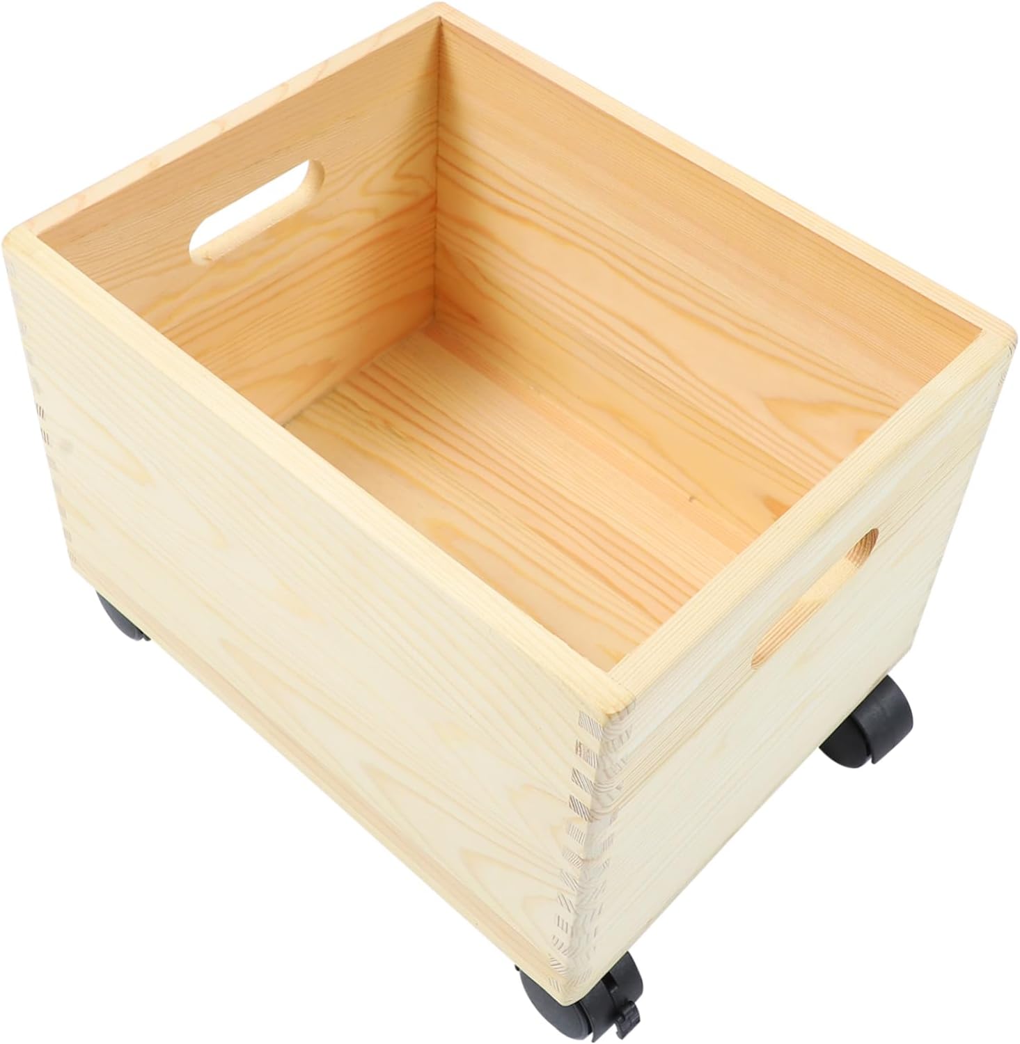 1pc Large Capacity Wooden Storage Box Wheels Versatile Household Organizer for Clothes and Sundries and Material Space-saving Design