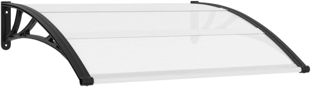Door Canopy Black and Transparent 47.2
