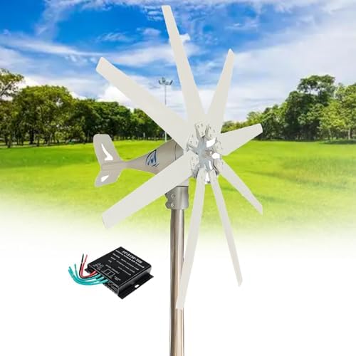 14000W Wind Turbine Generator Kit - 12V/24V/48V, 8 Durable Blades, MPPT Controller, Auto Wind Direction Adjustment, Ideal for Marine, Home, Hybrid Solar-Wind Systems