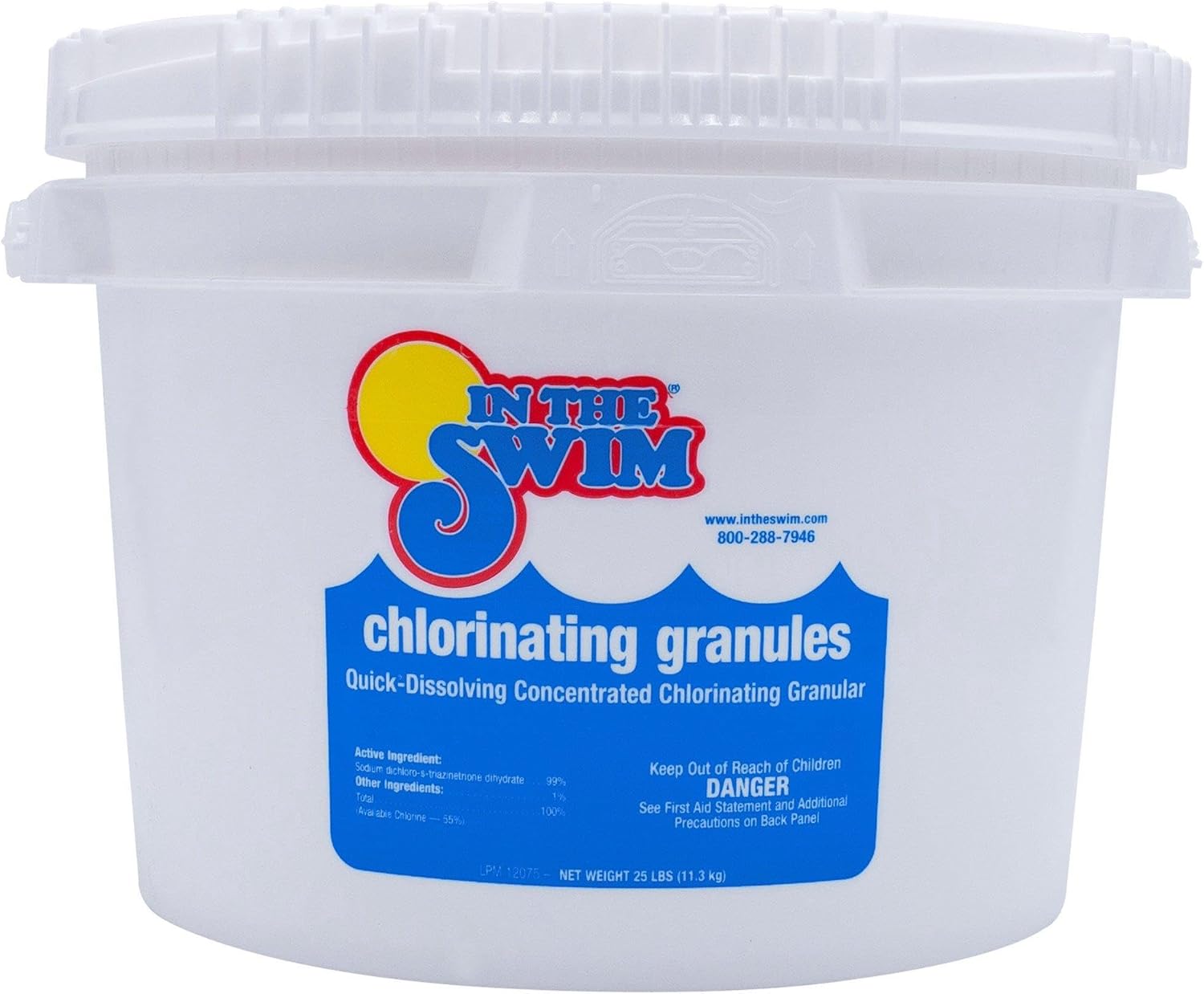 In The Swim Sodium Dichlor Chlorine Shock Granules for Sanitizing Swimming Pools – Fast Dissolving, pH Balanced Sanitizer - 56% Available Chlorine, 99% Sodium-Dichlor – 25 Pound