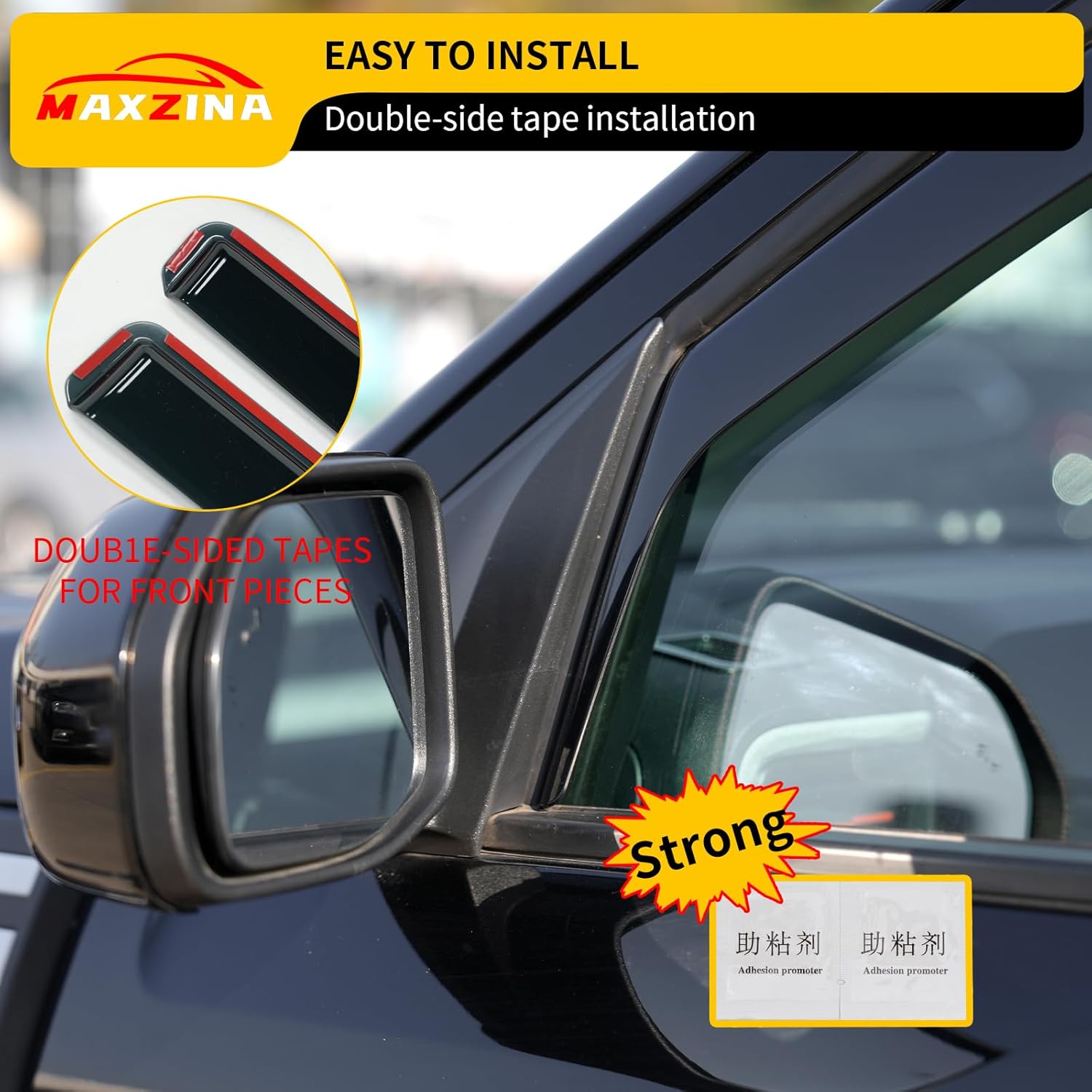 Visor Rain Guards Compatible with 2022-2025 2026 Ford Maverick Front and Rear in-Channel Window Visors Wind Deflectors Weather Shield for 2024 Maverick 4PCS Accessories