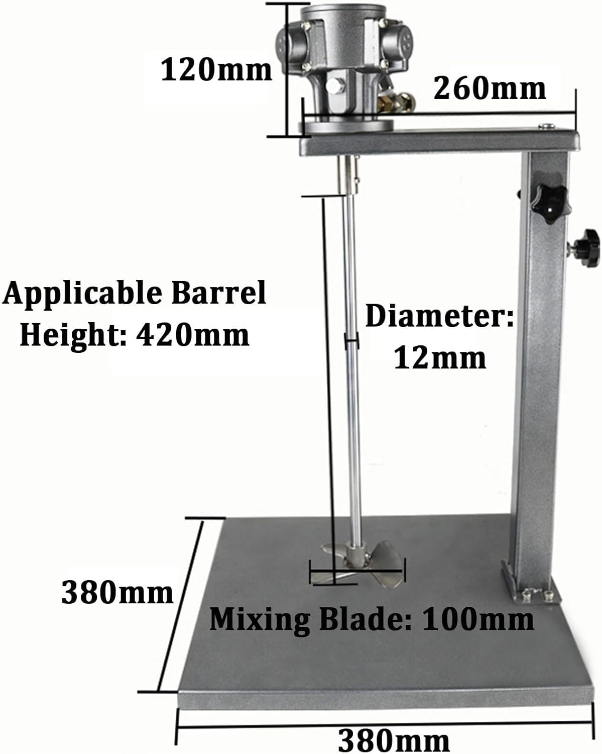 5 Gallon Pneumatic Paint Mixer, Automatic Paint Stirring Machine, Air 1/4HP Agitator with Stand, 0-2600r/min, Height Adjustable, for Viscous Liquid Ink Dye Stirring Tool