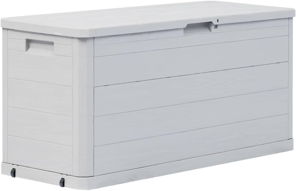 Patio Storage Box 74 gal Light Gray Patio Garden Outdoor Storage Container, Furniture Deck Box (Weight:15.26 lbs) -AA