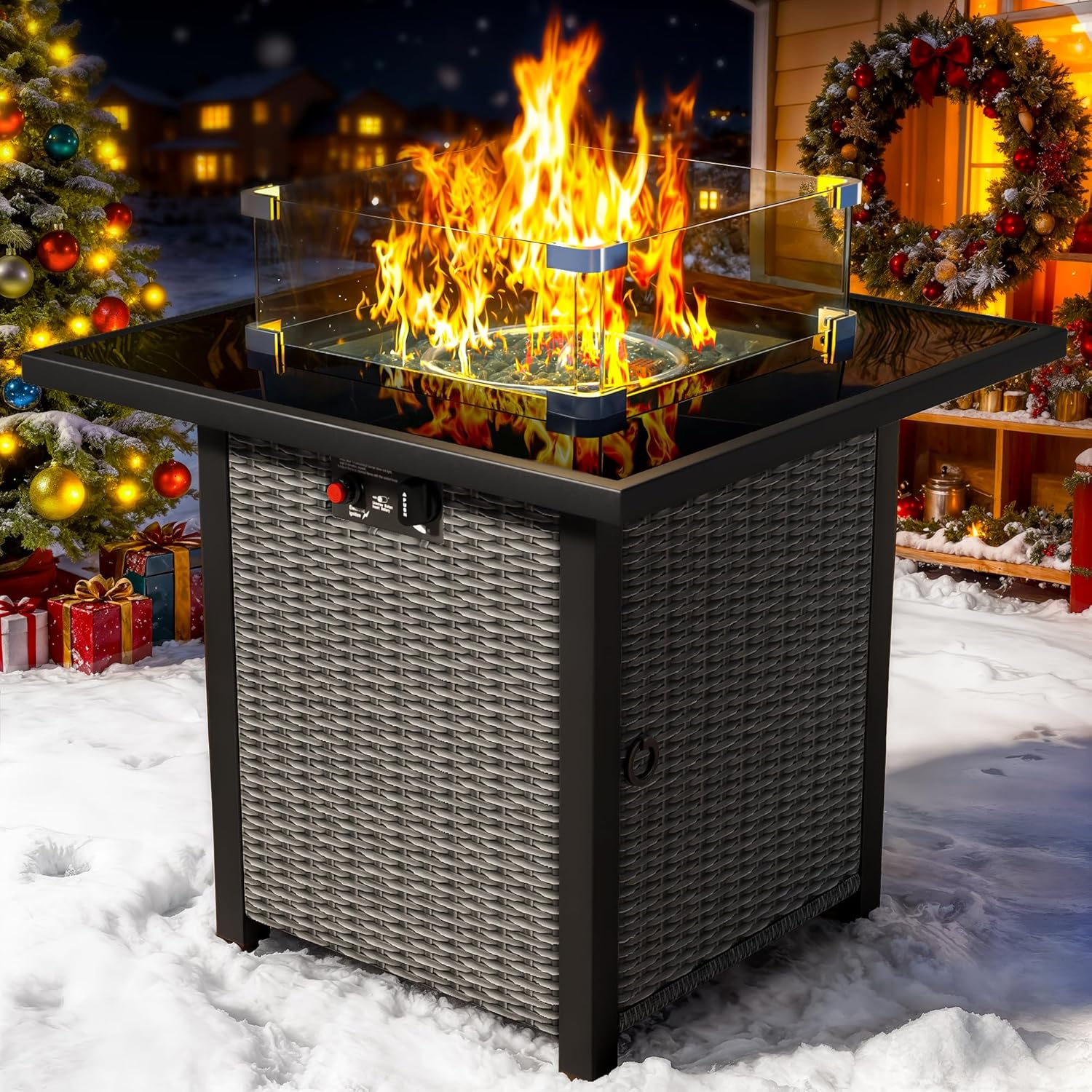 Propane Fire Pit Table, Outdoor Fire Pit Table, 28