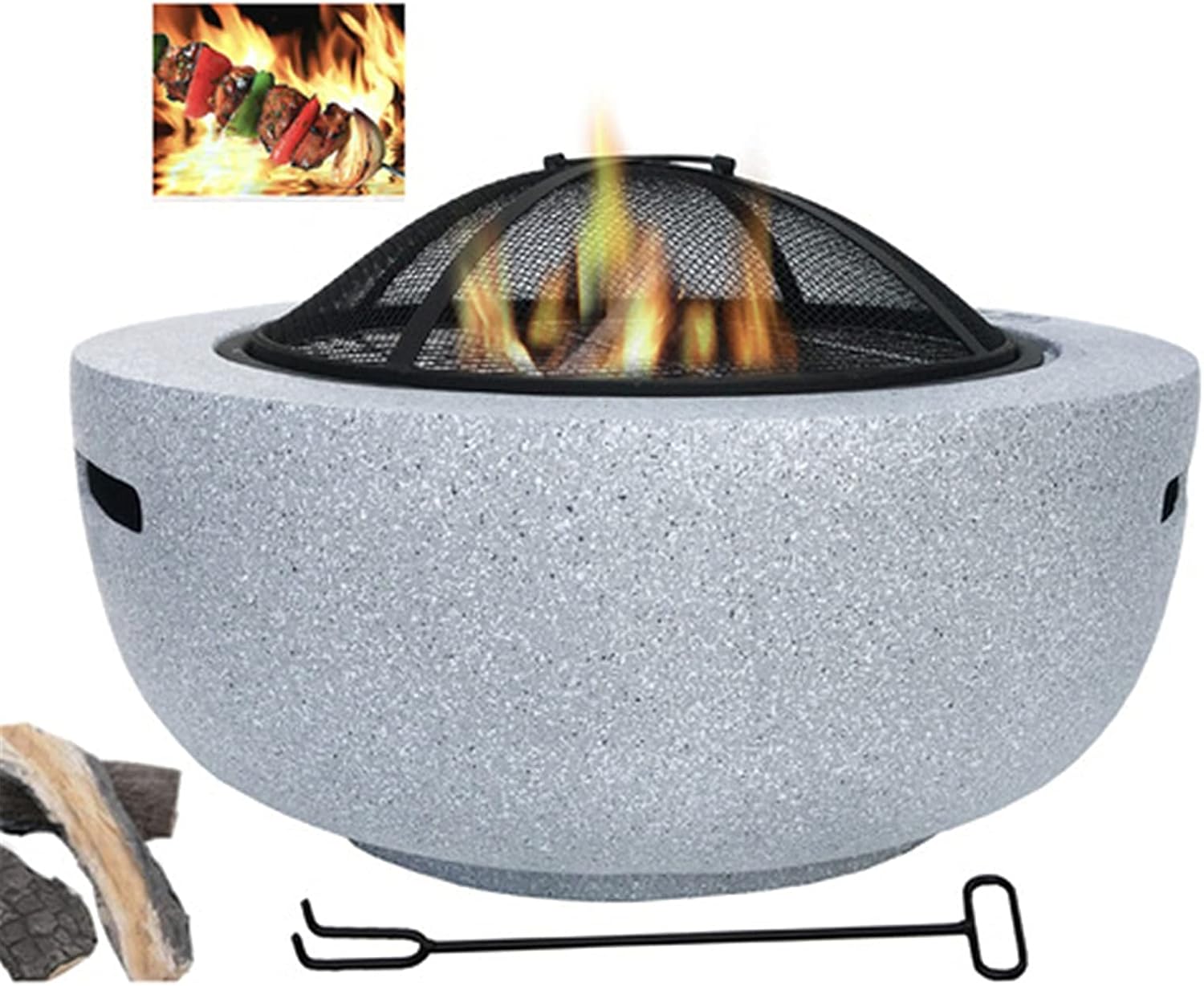 Outdoor Brazier Outdoor Party Stove Firewood Basin Villa Grill Courtyard Fireplace Multi-Function Barbecue Grill BBQ Fire Pit Portable Burning Brazier