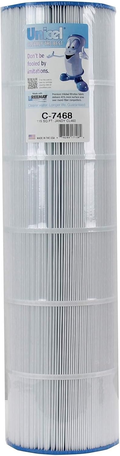 Unicel C-7468 115 Square Foot Media Replacement Pool Filter Cartridge with 175 Pleats, Compatible with Jandy