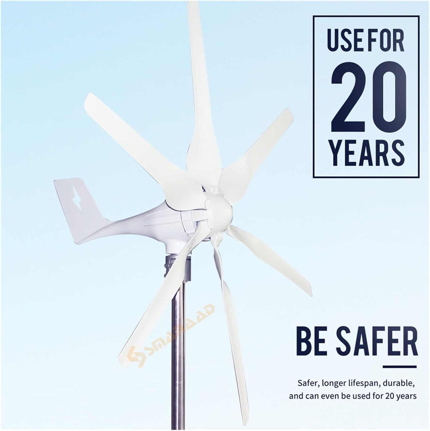 Wind Turbine Wind Generator 600W 800W 1000w Wind Turbine Generator Free Energy 12v 24v 48v Small Windmill MPPT Controller Low Noise Small Mill Homeuse (Color : 5, Size : 1_12V_TURBINE ONLY)