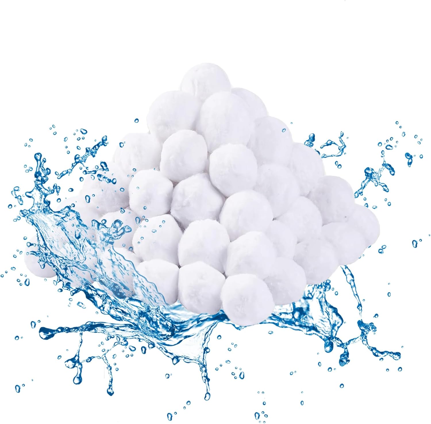 JKALLING 3.3 Lbs Pool Filter Balls for Sand Filter,Reusable Eco-Friendly Fiber Filter Balls for Sand Filter, Pool Filter Media Balls for Swimming Pool(Equals 110 lbs Pool Filter Sand), White