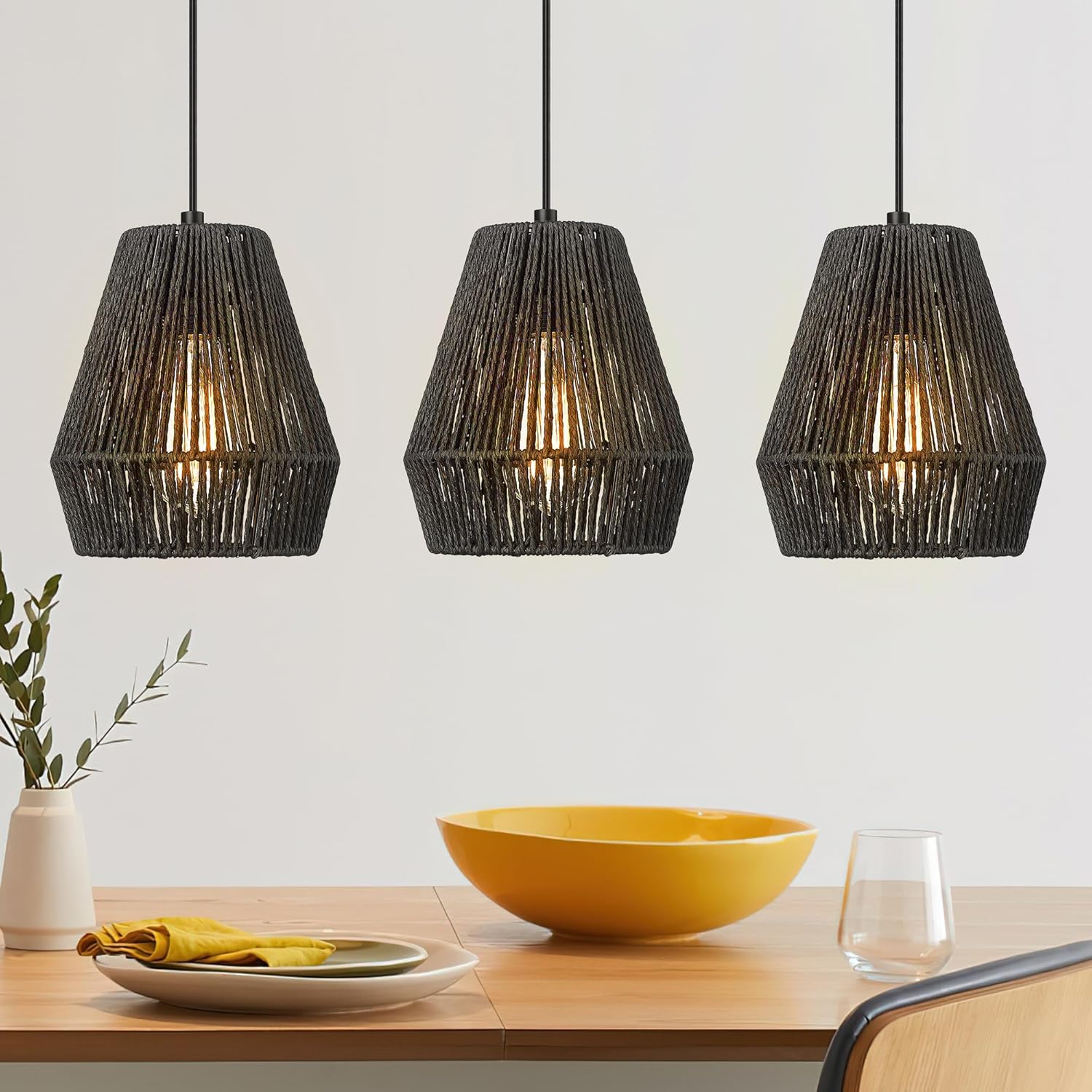 ELYONA Modern Woven Pendant Light Fixtures, 7
