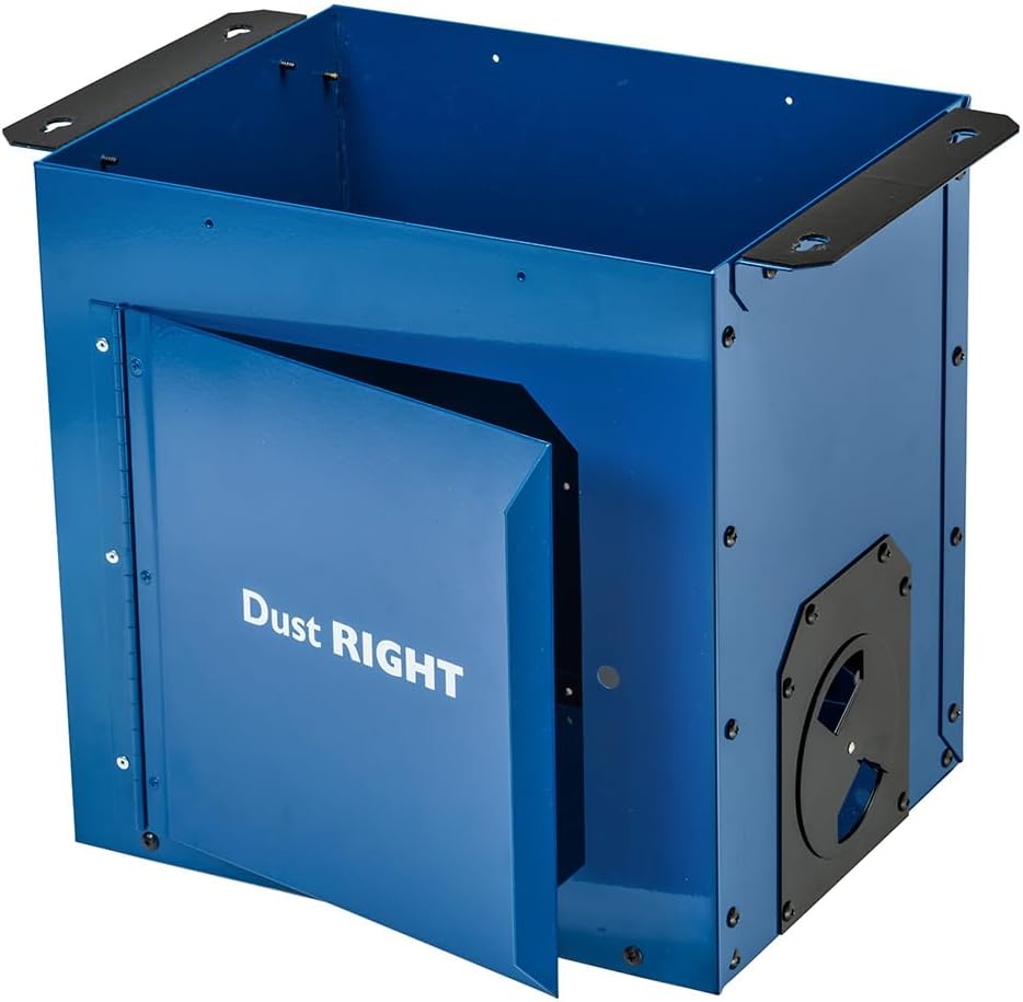 Router Table Dust Bucket w/Dual Port - Dust Collector Woodworking Bucket Mounted on Side or Back - Router Table Accessories Compatible w/Full-Size Router Tables, & More - Dust Collection Bucket